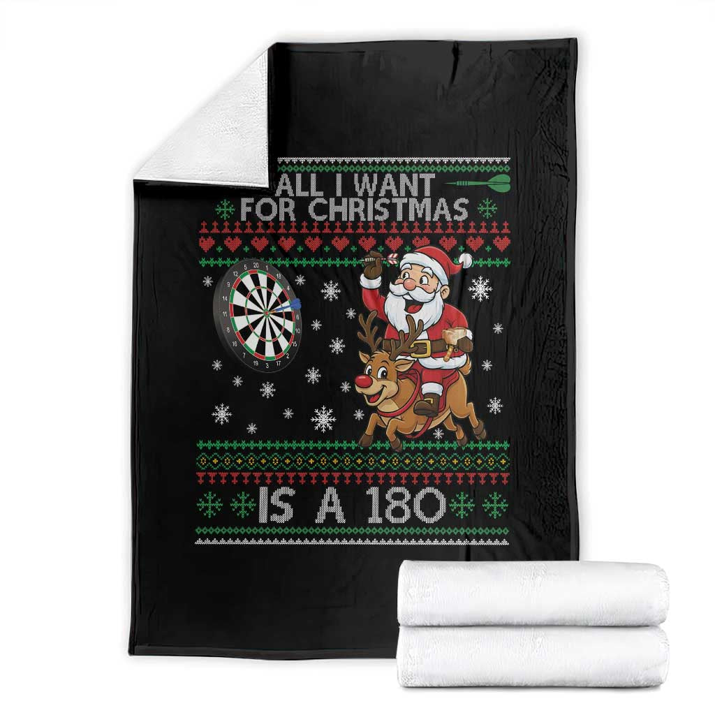 All I Want For Christmas Is A 180 Throw Blanket Santa Dart Player Xmas Gift TS12 Black Print Your Wear