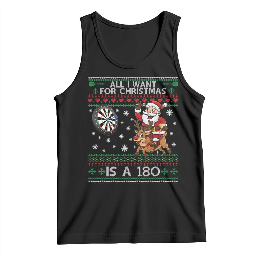 All I Want For Christmas Is A 180 Tank Top Santa Dart Player Xmas Gift TS12 Black Print Your Wear