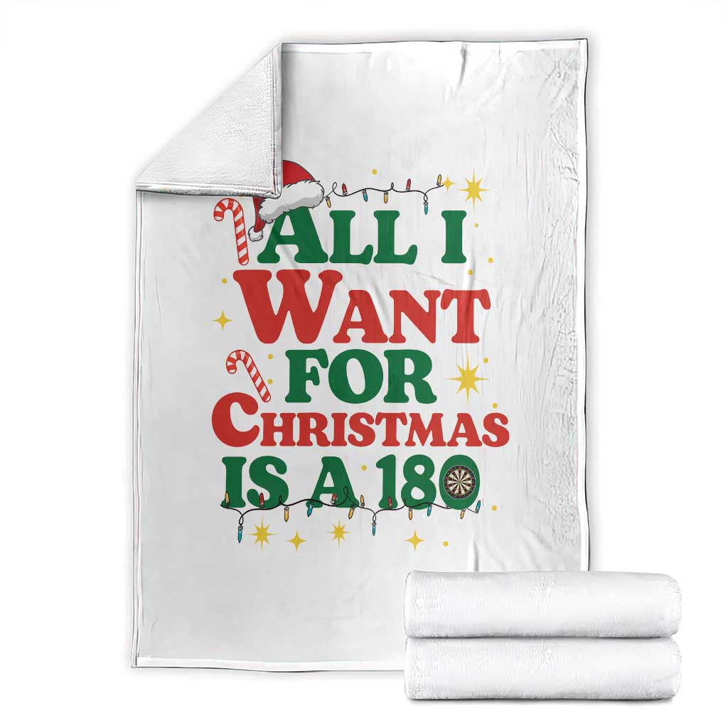 Funny Dart Player Throw Blanket All I Want For Christmas Is A 180 TS12 White Print Your Wear