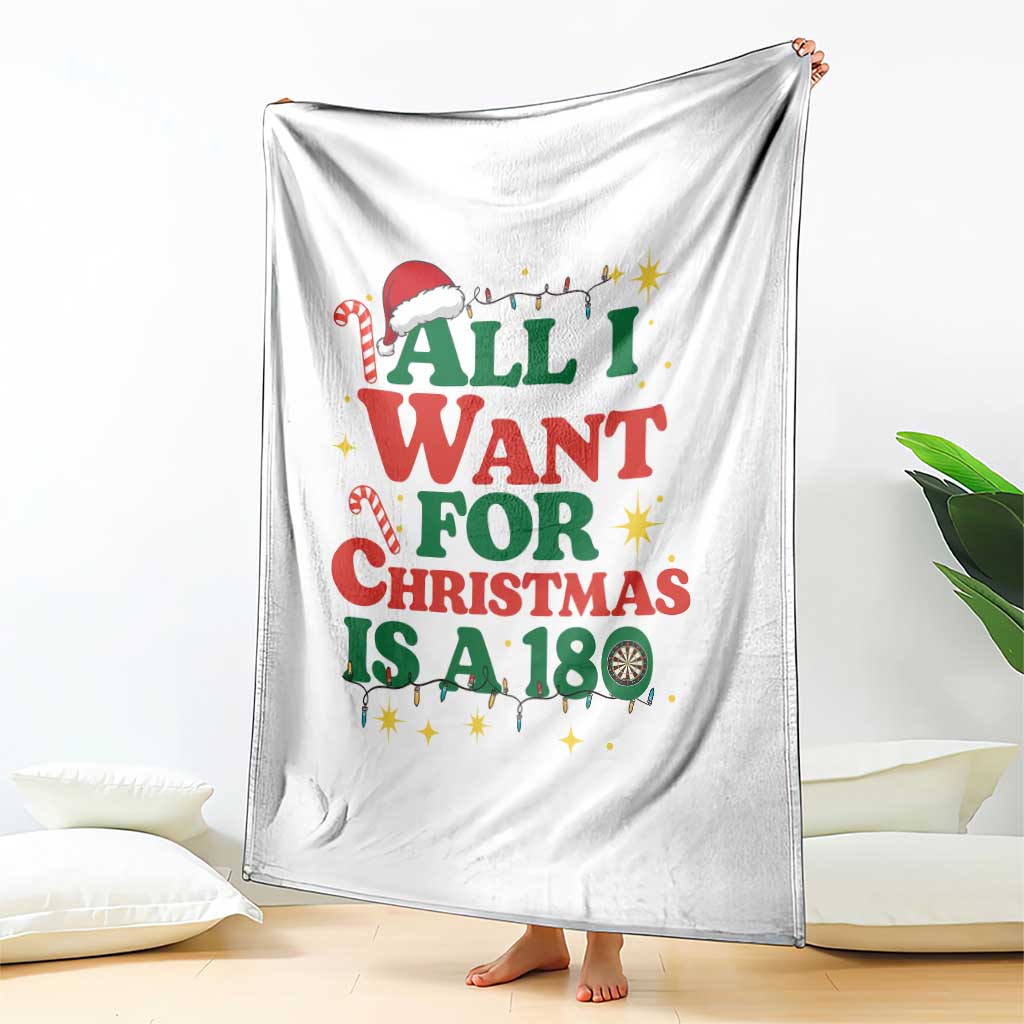 Funny Dart Player Throw Blanket All I Want For Christmas Is A 180 TS12 Print Your Wear