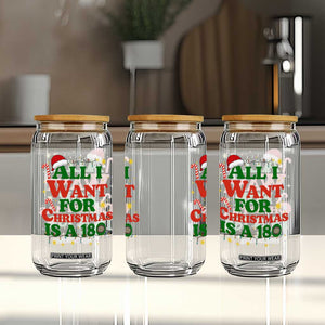 Funny Dart Player Glass Can All I Want For Christmas Is A 180 TS12 Print Your Wear