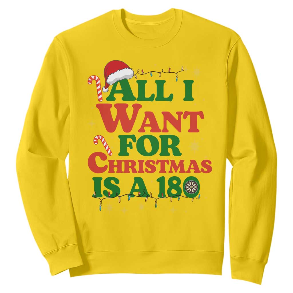 Funny Dart Player Sweatshirt All I Want For Christmas Is A 180 TS12 Daisy Print Your Wear
