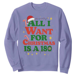 Funny Dart Player Sweatshirt All I Want For Christmas Is A 180 TS12 Violet Print Your Wear