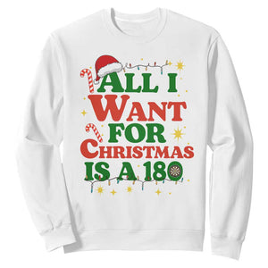 Funny Dart Player Sweatshirt All I Want For Christmas Is A 180 TS12 White Print Your Wear