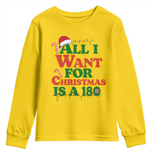Funny Dart Player Youth Sweatshirt All I Want For Christmas Is A 180 TS12 Daisy Print Your Wear