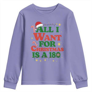 Funny Dart Player Youth Sweatshirt All I Want For Christmas Is A 180 TS12 Violet Print Your Wear