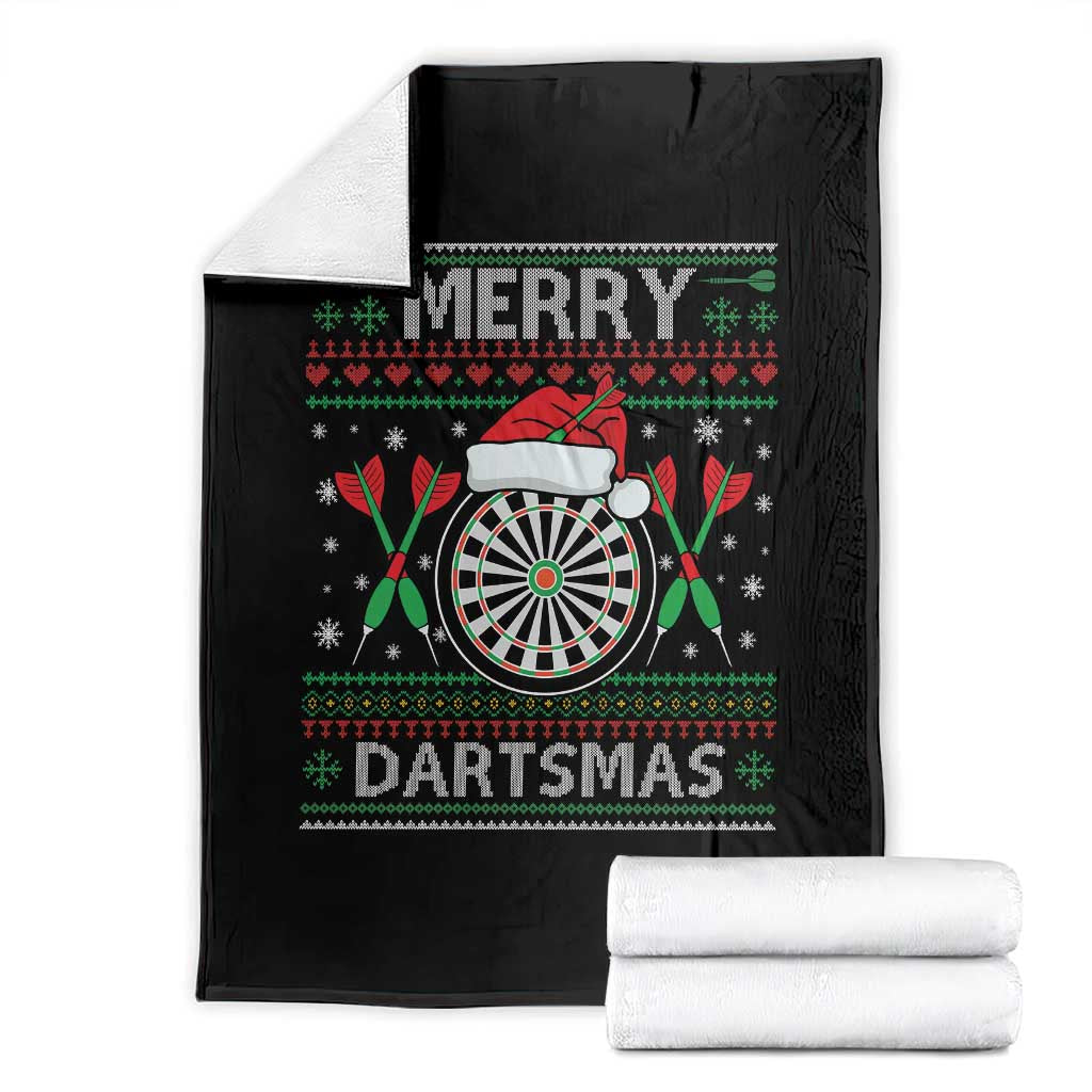 Christmas Dart Player Gift Throw Blanket Merry Dartsmas TS12 Black Print Your Wear