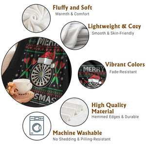 Christmas Dart Player Gift Throw Blanket Merry Dartsmas TS12 Print Your Wear