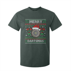 Christmas Dart Player Gift T Shirt For Kid Merry Dartsmas TS12 Dark Forest Green Print Your Wear