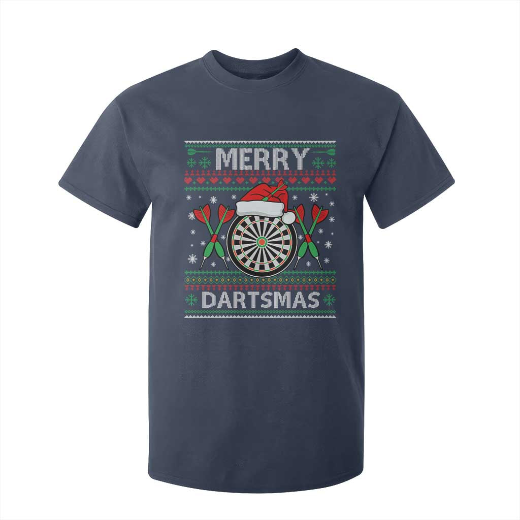 Christmas Dart Player Gift T Shirt For Kid Merry Dartsmas TS12 Navy Print Your Wear