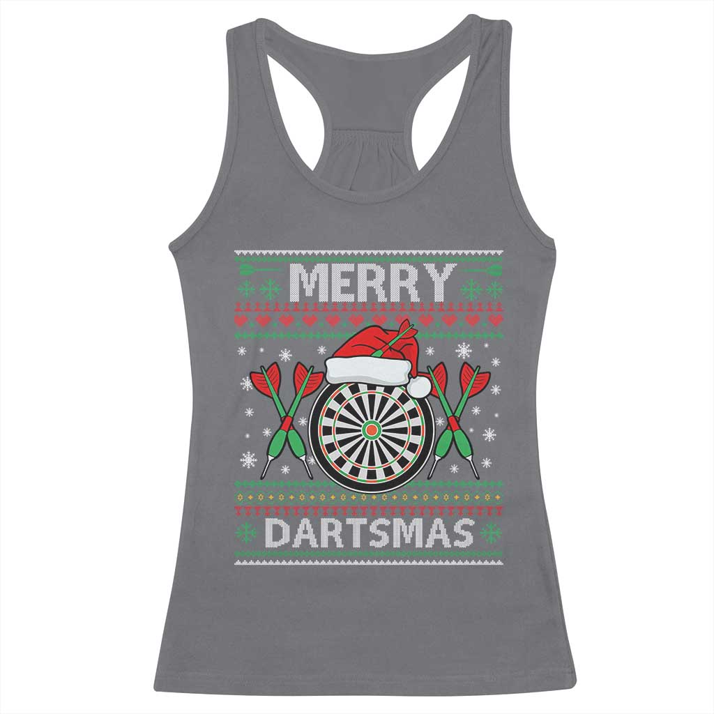 Christmas Dart Player Gift Racerback Tank Top Merry Dartsmas TS12 Charcoal Print Your Wear