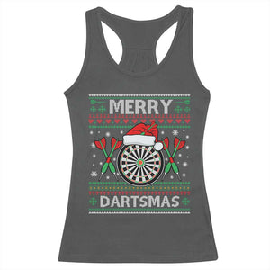Christmas Dart Player Gift Racerback Tank Top Merry Dartsmas TS12 Dark Heather Print Your Wear