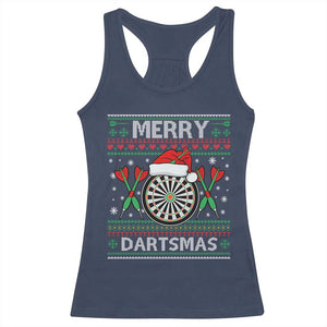 Christmas Dart Player Gift Racerback Tank Top Merry Dartsmas TS12 Navy Print Your Wear