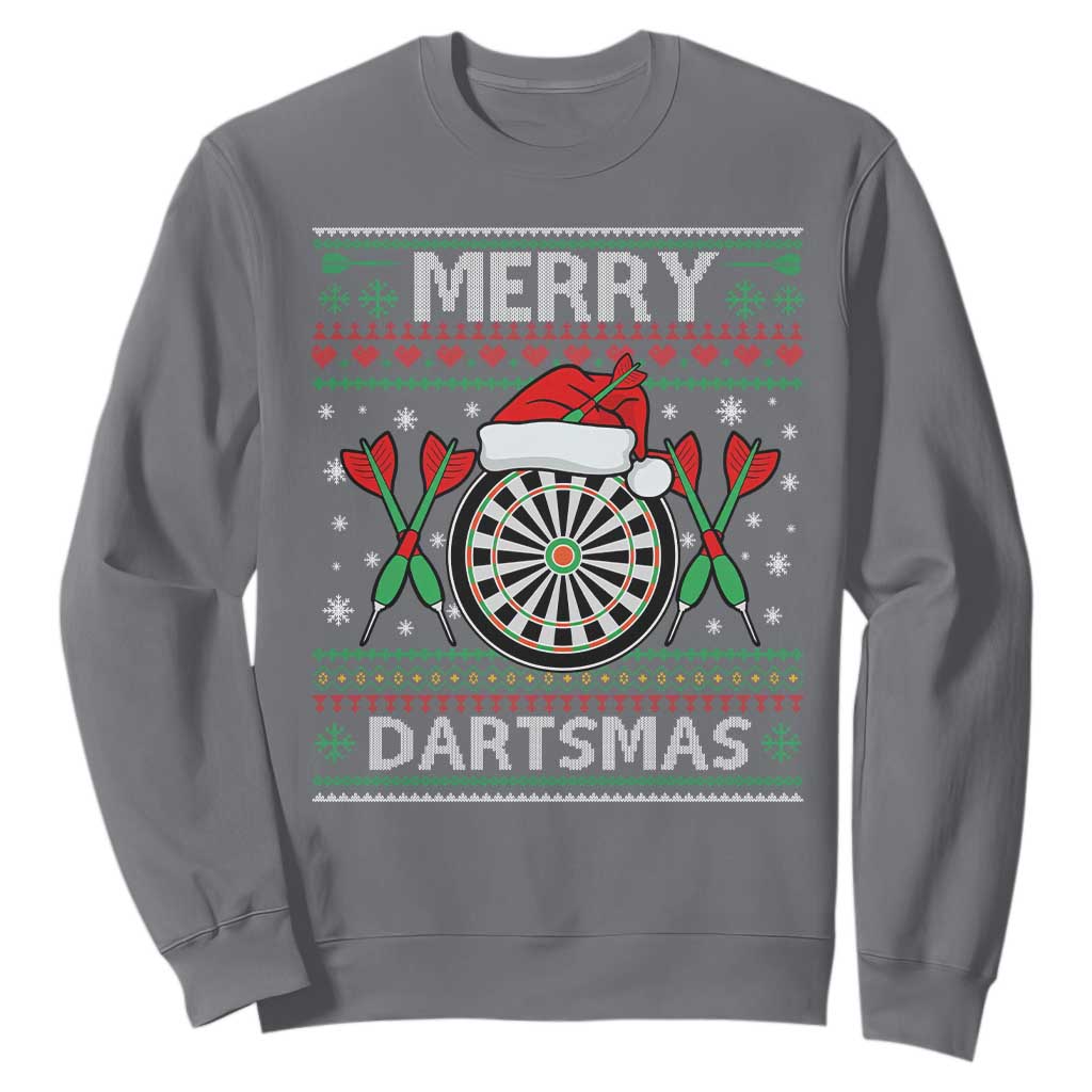 Christmas Dart Player Gift Sweatshirt Merry Dartsmas TS12 Charcoal Print Your Wear