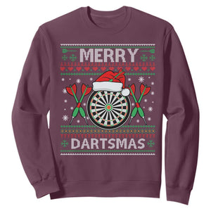 Christmas Dart Player Gift Sweatshirt Merry Dartsmas TS12 Maroon Print Your Wear
