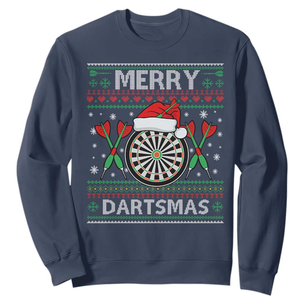 Christmas Dart Player Gift Sweatshirt Merry Dartsmas TS12 Navy Print Your Wear