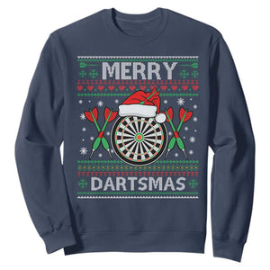 Christmas Dart Player Gift Sweatshirt Merry Dartsmas TS12 Navy Print Your Wear