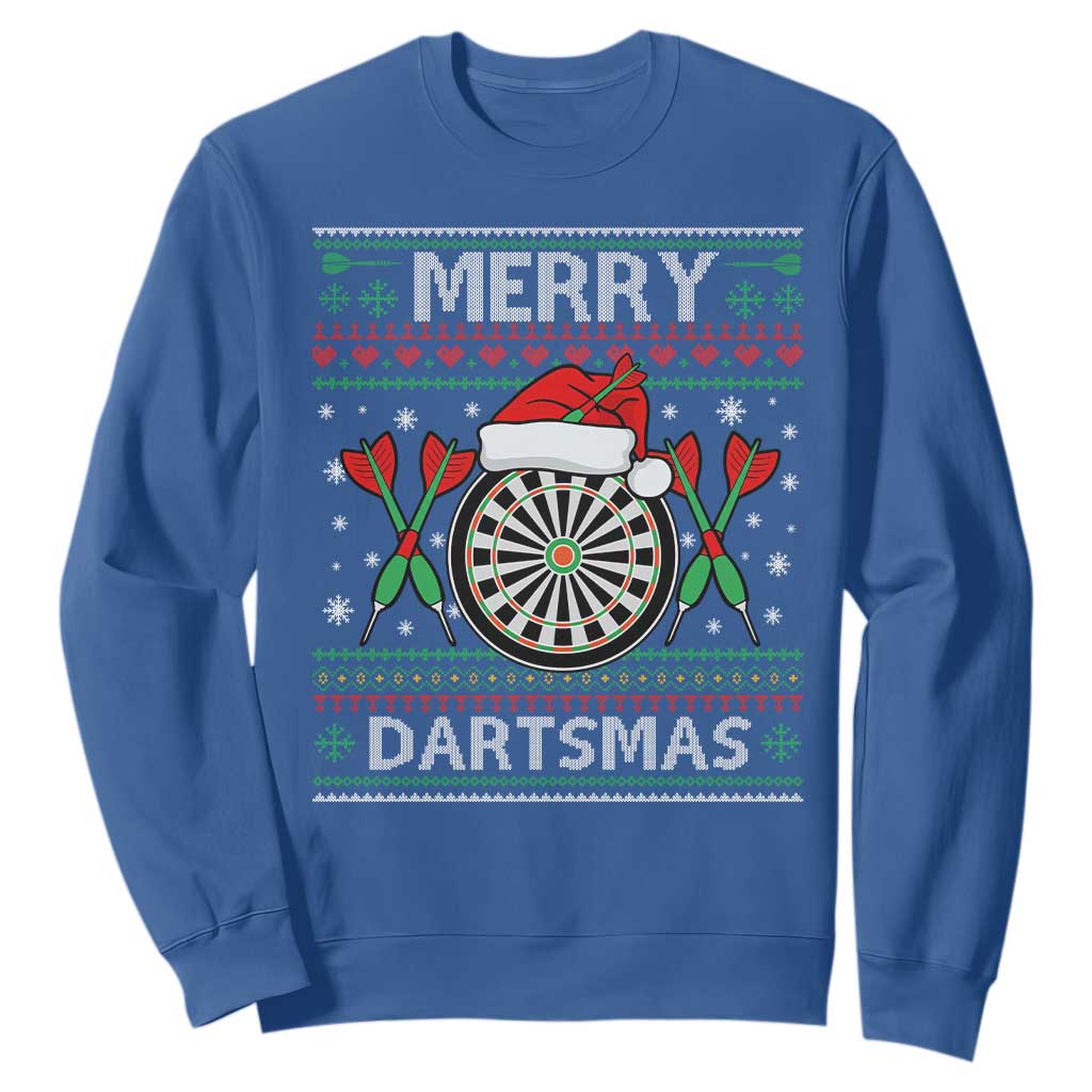 Christmas Dart Player Gift Sweatshirt Merry Dartsmas TS12 Royal Blue Print Your Wear