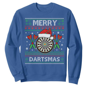 Christmas Dart Player Gift Sweatshirt Merry Dartsmas TS12 Royal Blue Print Your Wear