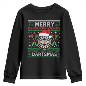 Christmas Dart Player Gift Youth Sweatshirt Merry Dartsmas TS12 Black Print Your Wear