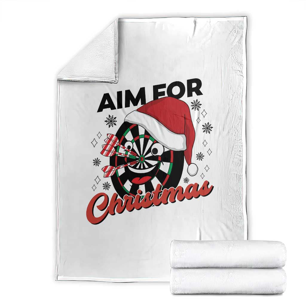 Funny Dart Player Aim For Christmas Throw Blanket Gift For Dartist TS12 White Print Your Wear