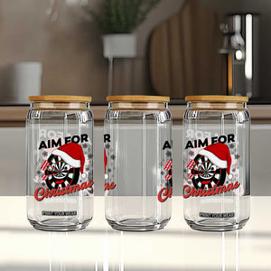 Funny Dart Player Aim For Christmas Glass Can Gift For Dartist TS12 Print Your Wear
