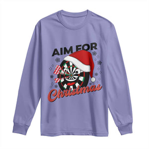 Funny Dart Player Aim For Christmas Long Sleeve Shirt Gift For Dartist TS12 Violet Print Your Wear
