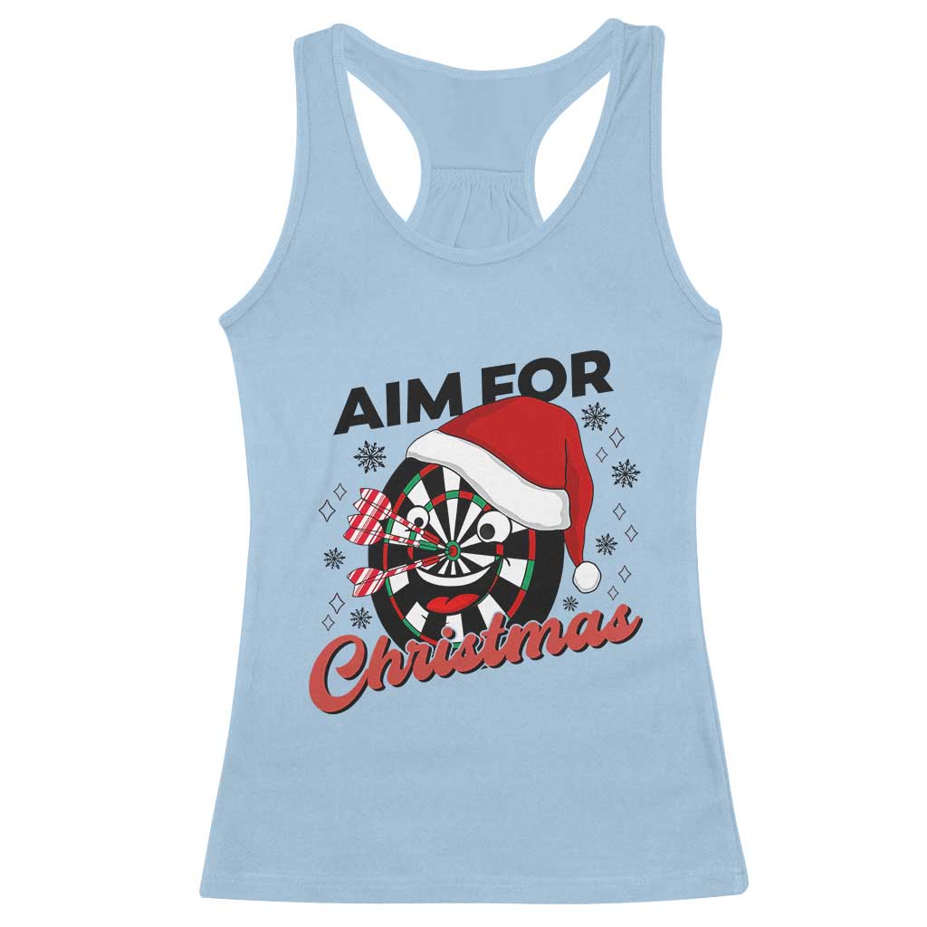 Funny Dart Player Aim For Christmas Racerback Tank Top Gift For Dartist TS12 Light Blue Print Your Wear
