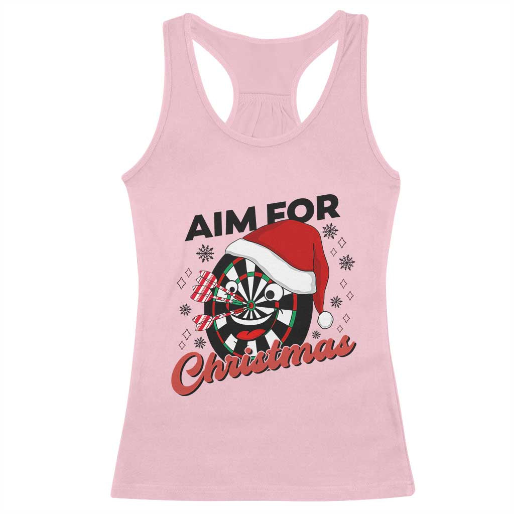 Funny Dart Player Aim For Christmas Racerback Tank Top Gift For Dartist TS12 Light Pink Print Your Wear