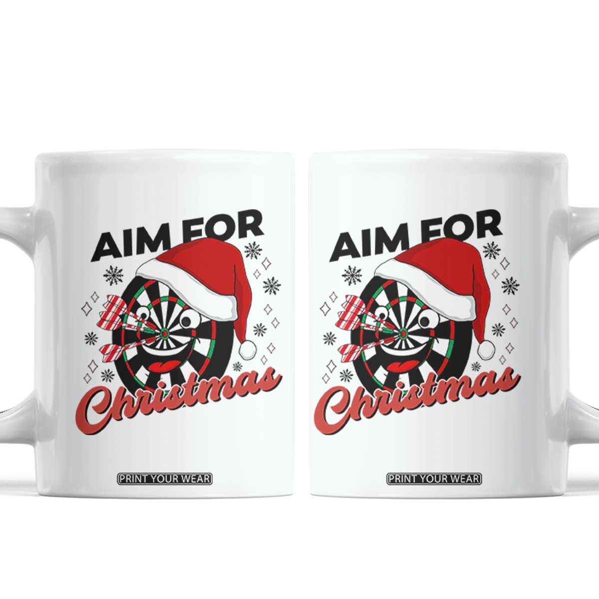 Funny Dart Player Aim For Christmas Coffee Mug Gift For Dartist TS12 White Print Your Wear