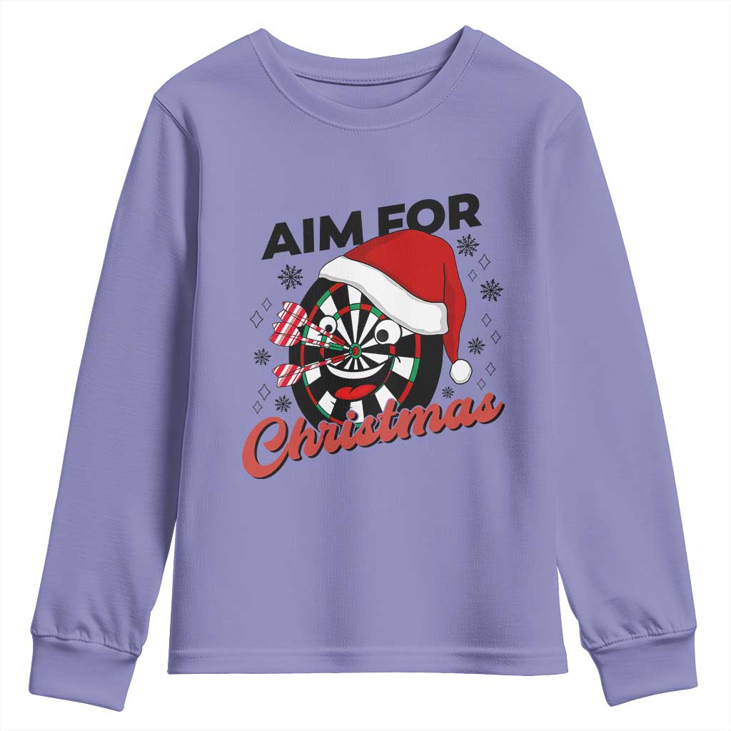 Funny Dart Player Aim For Christmas Youth Sweatshirt Gift For Dartist TS12 Violet Print Your Wear