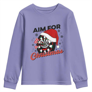 Funny Dart Player Aim For Christmas Youth Sweatshirt Gift For Dartist TS12 Violet Print Your Wear