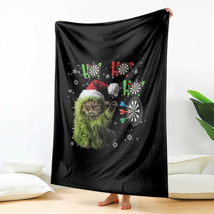 Funny Cat Throwing Dart Ho Ho Ho Throw Blanket Christmas Gift For Dart Player TS12 Print Your Wear