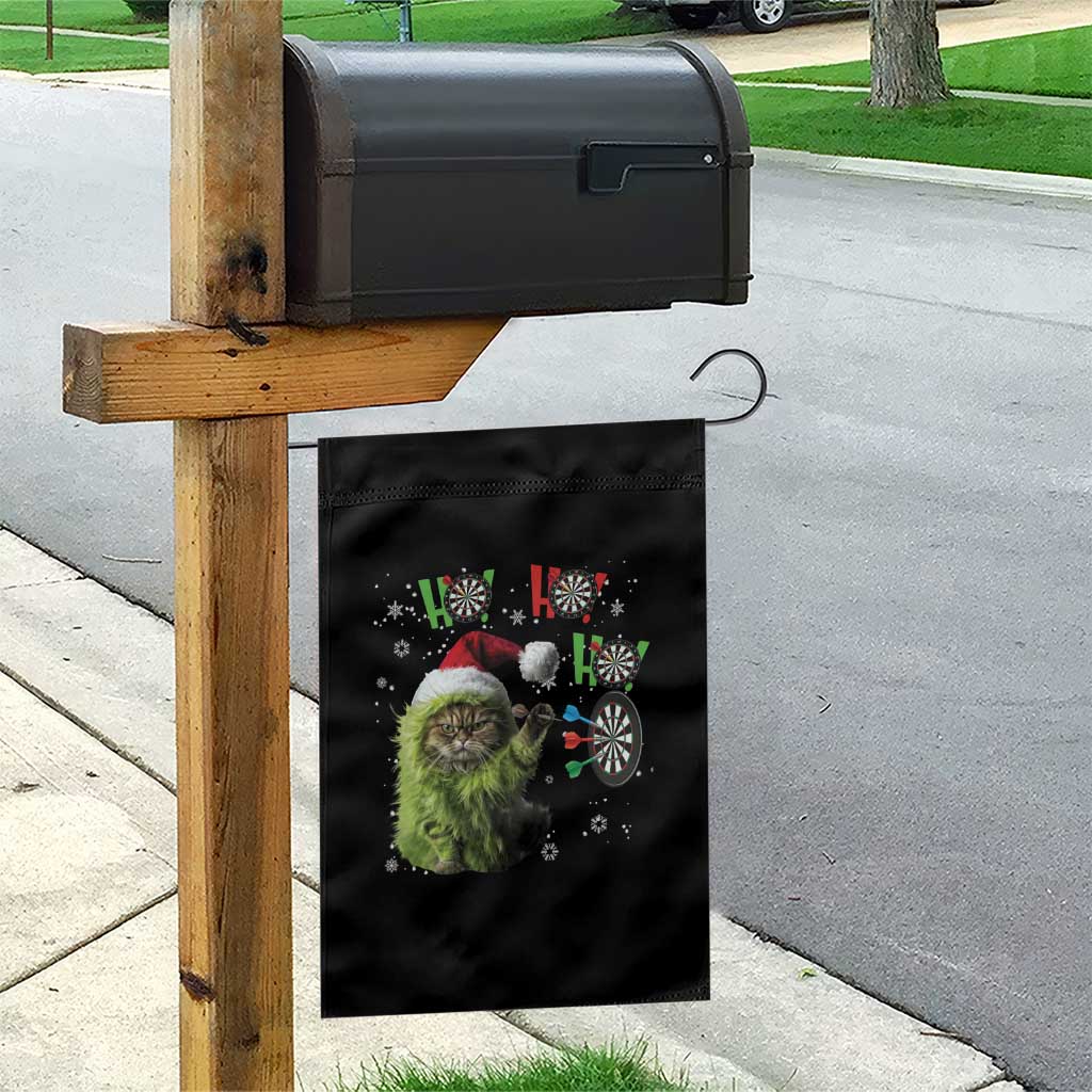 Funny Cat Throwing Dart Ho Ho Ho Garden Flag Christmas Gift For Dart Player TS12 Print Your Wear