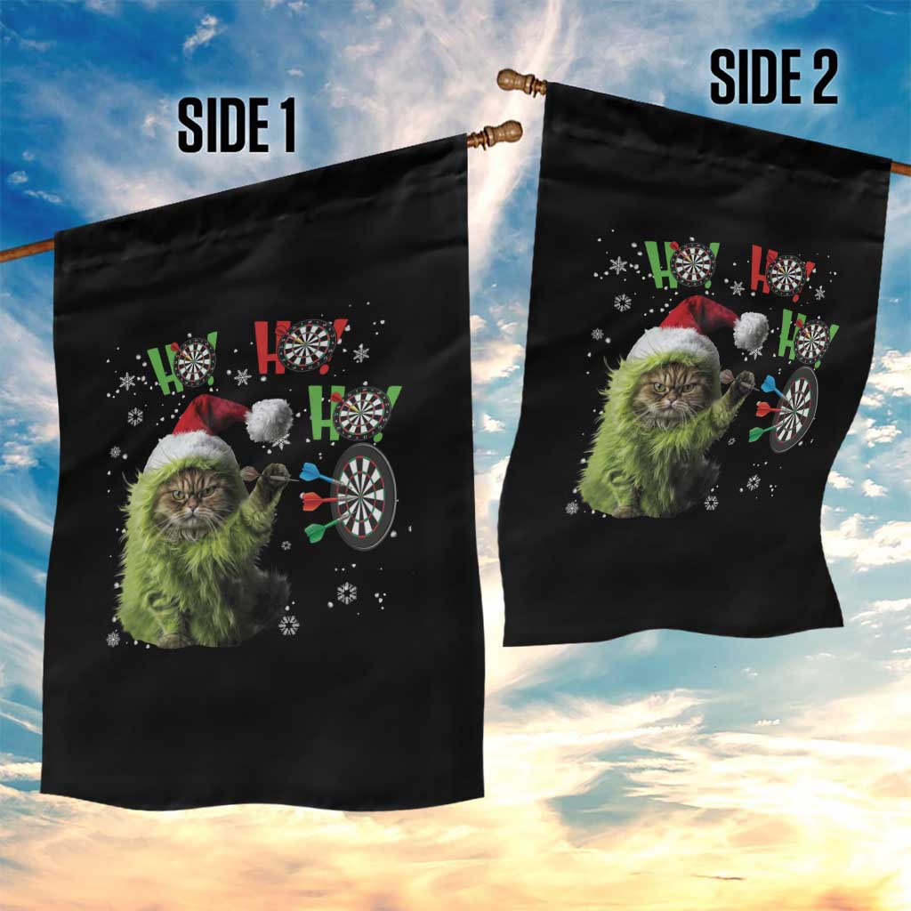Funny Cat Throwing Dart Ho Ho Ho Garden Flag Christmas Gift For Dart Player TS12 Print Your Wear