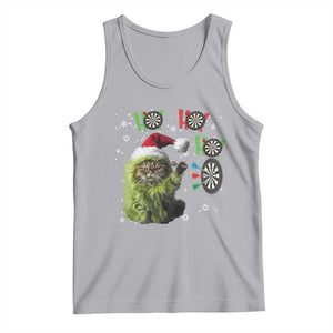 Funny Cat Throwing Dart Ho Ho Ho Tank Top Christmas Gift For Dart Player TS12 Athletic Heather Print Your Wear