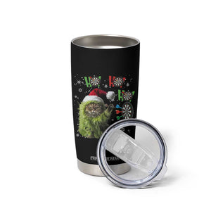 Funny Cat Throwing Dart Ho Ho Ho Tumbler Cup Christmas Gift For Dart Player TS12 Print Your Wear
