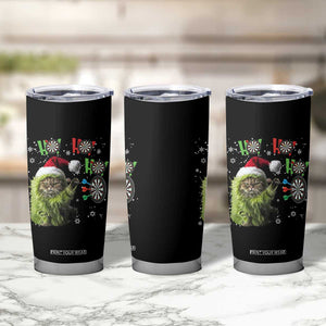 Funny Cat Throwing Dart Ho Ho Ho Tumbler Cup Christmas Gift For Dart Player TS12 Print Your Wear