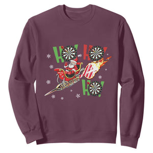 Christmas Dart Game Sweatshirt Funny Ho Ho Ho Dart Player Holiday Gift TS12 Maroon Print Your Wear
