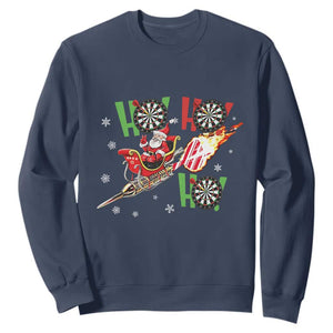 Christmas Dart Game Sweatshirt Funny Ho Ho Ho Dart Player Holiday Gift TS12 Navy Print Your Wear