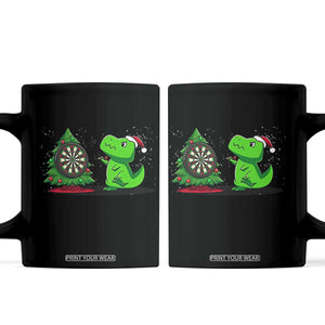 Christmas Dinosaur Dart Player Coffee Mug Funny Dino Lover TS12 Black Print Your Wear