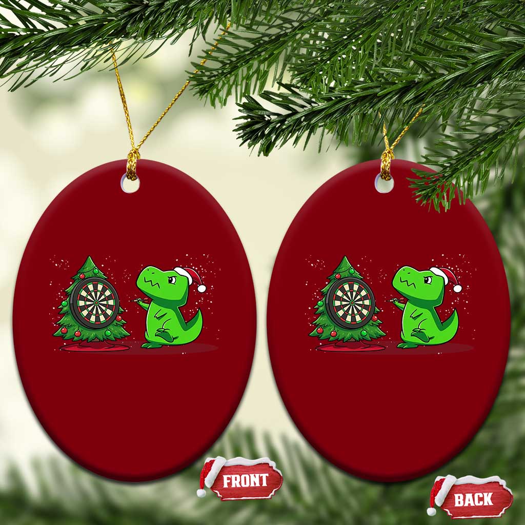 Christmas Dinosaur Dart Player Ceramic Ornament Funny Dino Lover TS12 Print Your Wear