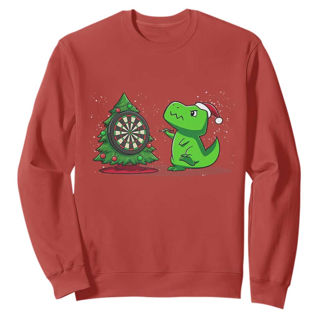 Christmas Dinosaur Dart Player Sweatshirt Funny Dino Lover TS12 Red Print Your Wear