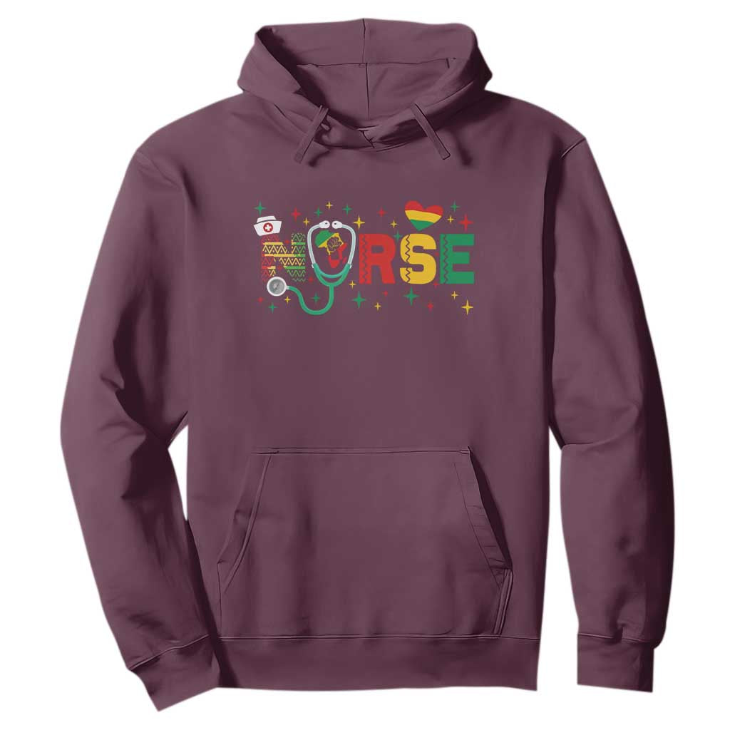 Proud Black Nurse Hoodie Black History Month Gift TS12 Maroon Print Your Wear