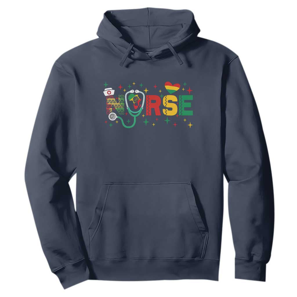Proud Black Nurse Hoodie Black History Month Gift TS12 Navy Print Your Wear