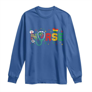 Proud Black Nurse Long Sleeve Shirt Black History Month Gift TS12 Royal Blue Print Your Wear