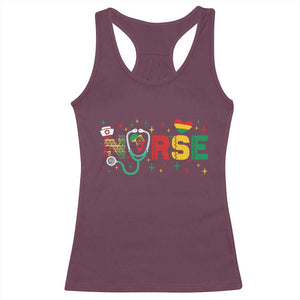 Proud Black Nurse Racerback Tank Top Black History Month Gift TS12 Maroon Print Your Wear