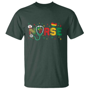 Proud Black Nurse T Shirt Black History Month Gift TS12 Dark Forest Green Print Your Wear
