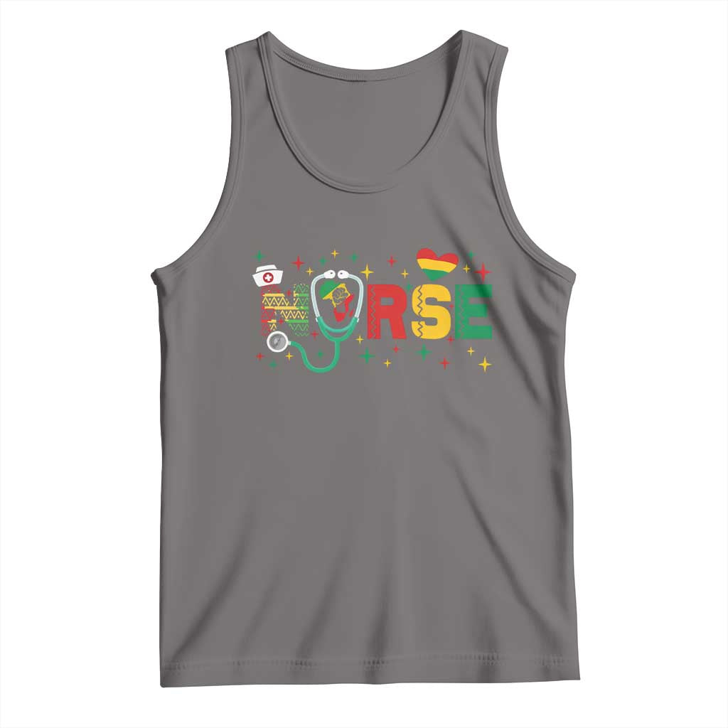 Proud Black Nurse Tank Top Black History Month Gift TS12 Deep Heather Print Your Wear
