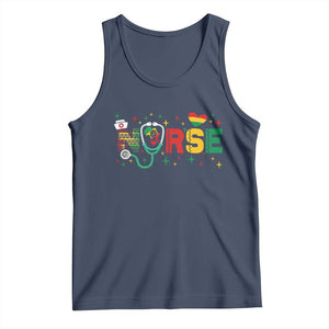 Proud Black Nurse Tank Top Black History Month Gift TS12 Navy Print Your Wear